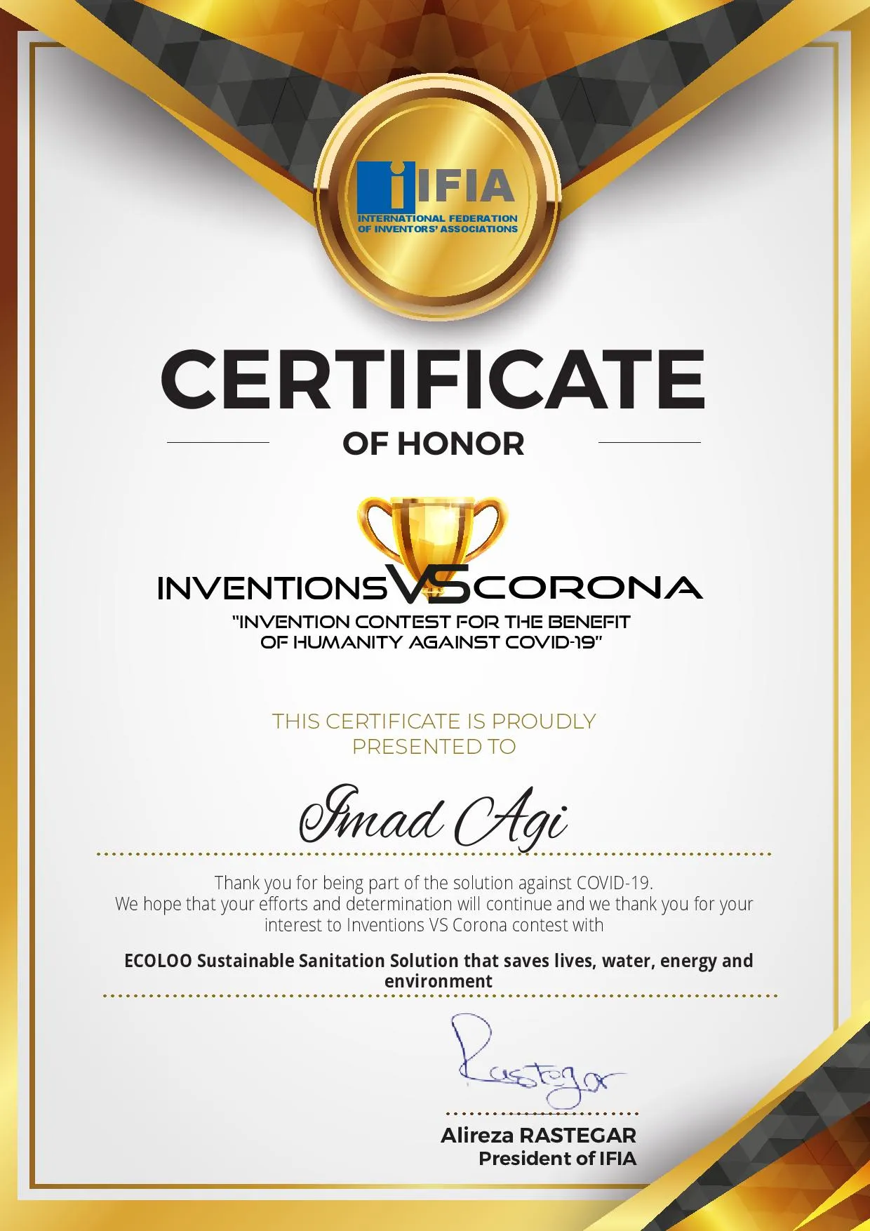ECOLOO Award: CertificateOfHonor.webp