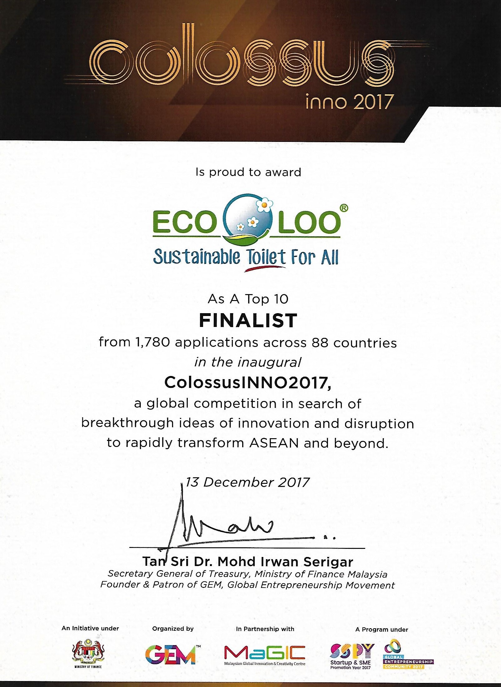ECOLOO Award: Colossus Award